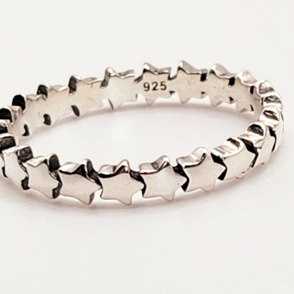 Silver Star Shaped Stacking Ring - Picture 6 of 9